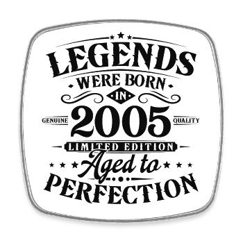 Cadeau d’anniversaire Born Legends vintage 2005 - Magnet carré - blanc - Devant