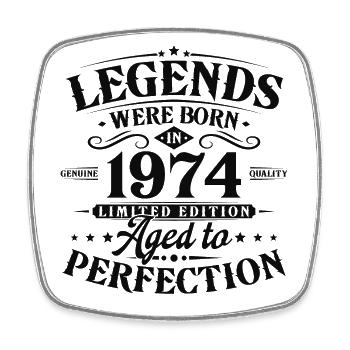 Vintage 1974 né légendes cadeau d’anniversaire - Magnet carré - blanc - Devant