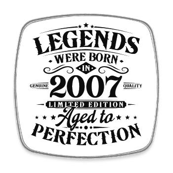 Vintage 2007 Born Legends Birthday Gift - Square fridge magnet - white - Front