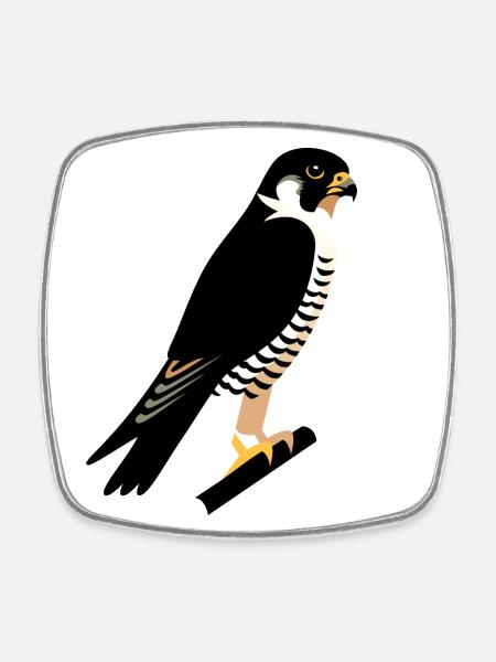Wanderfalke - Viereckiger Kühlschrankmagnet - Weiß