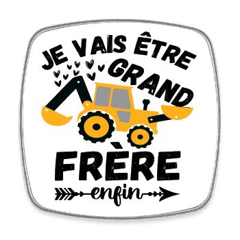 Je vais être grand frère annonce naissance cadeau - Magnet carré - blanc - Devant