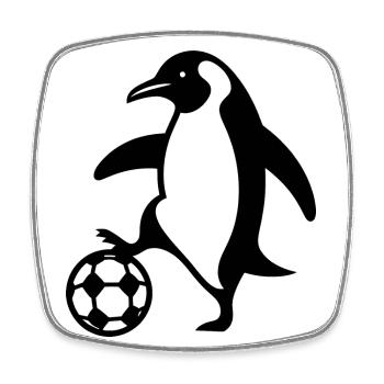 Pinguin Fußball Silhouette Minimalistischer Fußbal - Viereckiger Kühlschrankmagnet - Weiß - Vorne