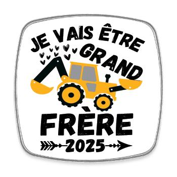 Je vais être grand frère 2025 annonce naissance - Magnet carré - blanc - Devant