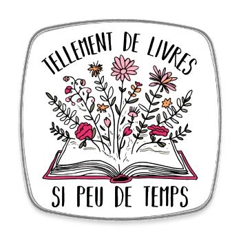 Tellement de livres cadeau lecture pour lectrice - Magnet carré - blanc - Devant
