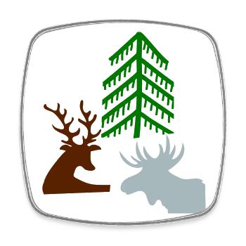 Hirsche im Wald - Viereckiger Kühlschrankmagnet - Weiß - Vorne