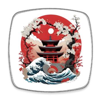 Japanese torii - Square fridge magnet - white - Front