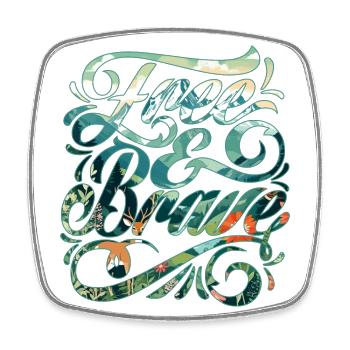 Libre et courageux 🍀 - Magnet carré - blanc - Devant