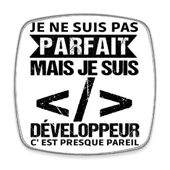 Humour Geek Cadeau Développeur Codeur Programmeur - Magnet carré - blanc - Devant