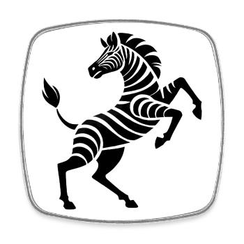 Zebra hooves high art piece silhouette - Square fridge magnet - white - Front