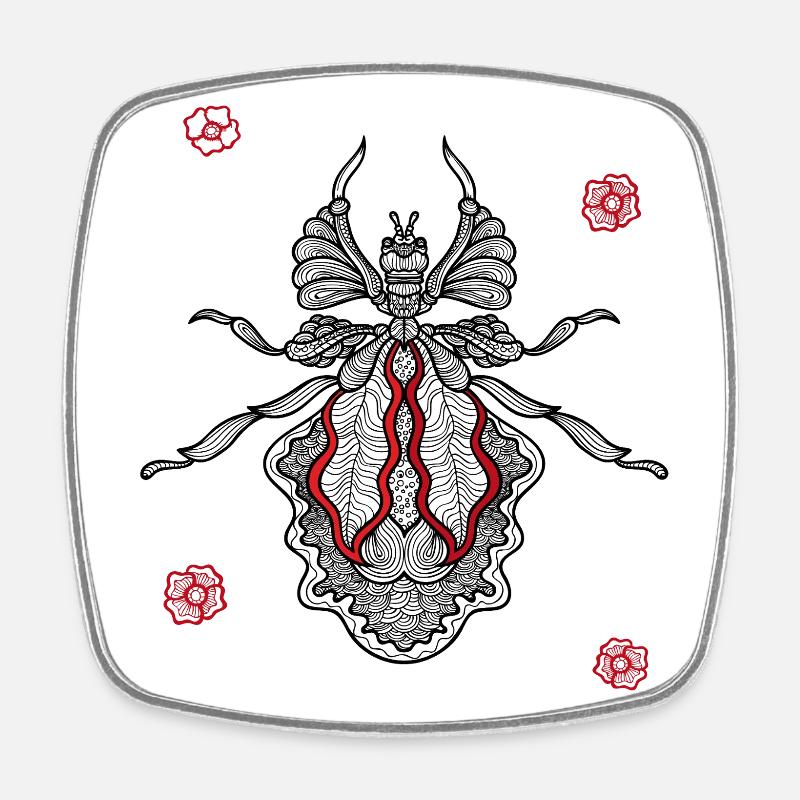 Insecte - Magnet carré - blanc
