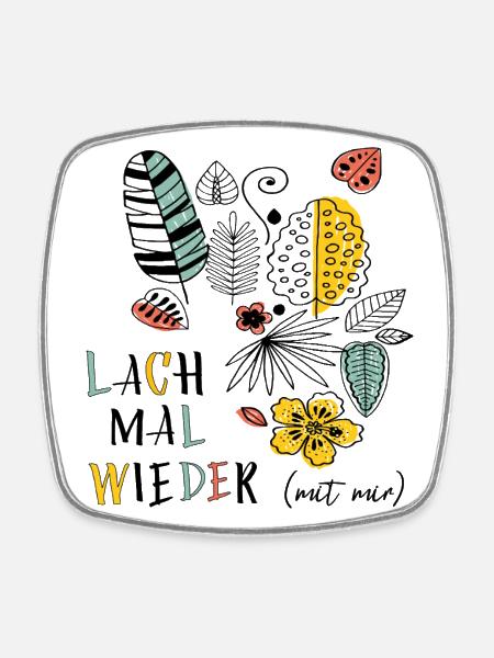 Gute Laune - Viereckiger Kühlschrankmagnet - Weiß