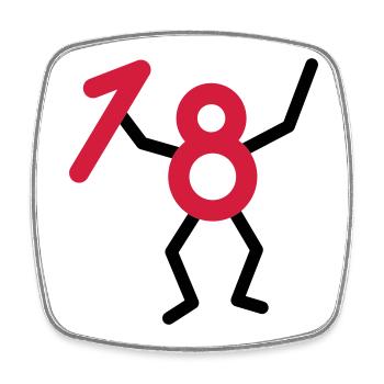Endlich18! - Magnet carré - blanc - Devant