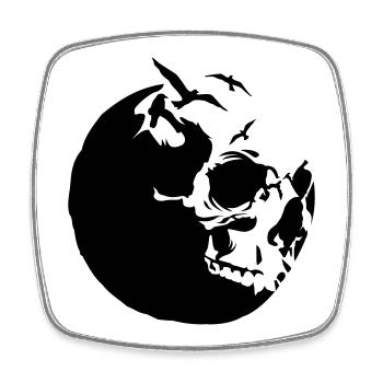 killing moon skull mond - Square fridge magnet - white - Front
