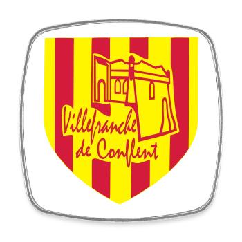 villefranche de conflent,pyrènèes orientales - Viereckiger Kühlschrankmagnet - Weiß - Vorne