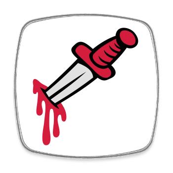 Knife in you back - Square fridge magnet - white - Front