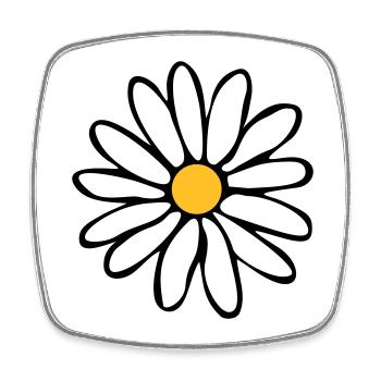 Daisies - Square fridge magnet - white - Front