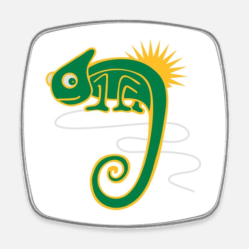 Le caméléon - Magnet carré - blanc