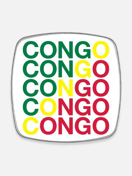 CONGO Flagge Kongo - Viereckiger Kühlschrankmagnet - Weiß