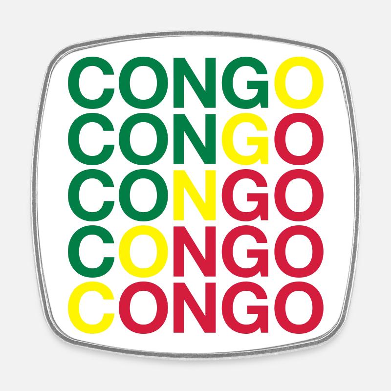 CONGO Flag Congo - Magnet carré - blanc