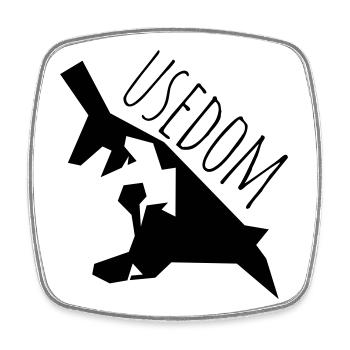 usedom - Viereckiger Kühlschrankmagnet - Weiß - Vorne
