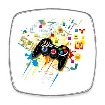 Gamepad Video Games - Square fridge magnet - white - Front