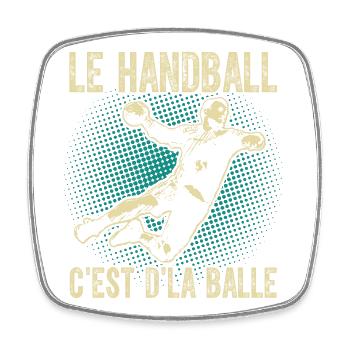Le handball c'est d'la balle - Magnet carré - blanc - Devant