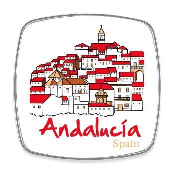 Andalucia 2 - Viereckiger Kühlschrankmagnet - Weiß - Vorne