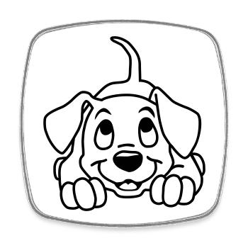 A little puppy - Square fridge magnet - white - Front