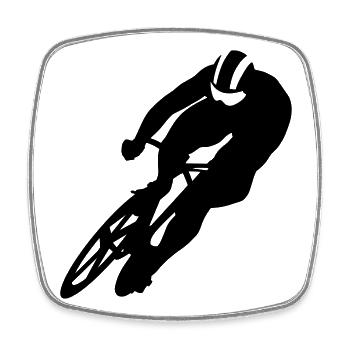 Cycling - Square fridge magnet - white - Front
