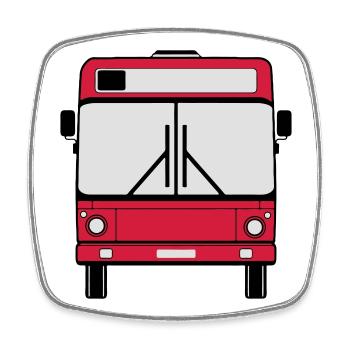 Busfahrer Bus Omnibus Schulbus Bus , Stadtbus (25) - Viereckiger Kühlschrankmagnet - Weiß - Vorne