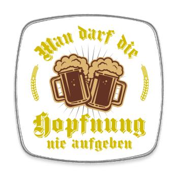 Unterhopft - Viereckiger Kühlschrankmagnet - Weiß - Vorne