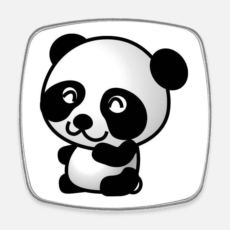 Cute Panda - Square fridge magnet - white