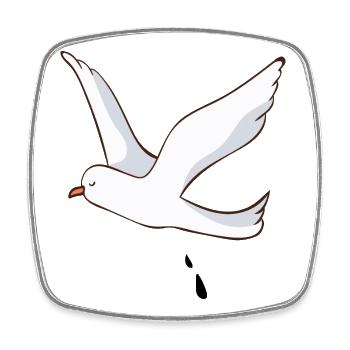 gull - Square fridge magnet - white - Front