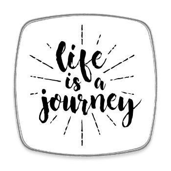 Life is a journey, schöne Sprüche - Viereckiger Kühlschrankmagnet - Weiß - Vorne