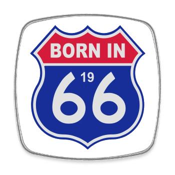 1966 - Square fridge magnet - white - Front
