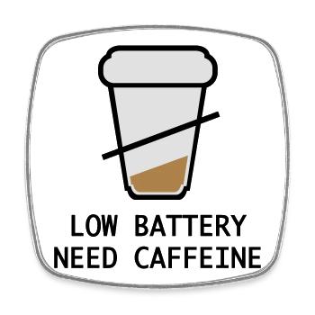Kaffee - Viereckiger Kühlschrankmagnet - Weiß - Vorne