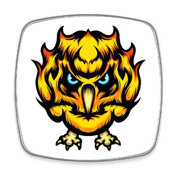 Fire Chick - Square fridge magnet - white - Front