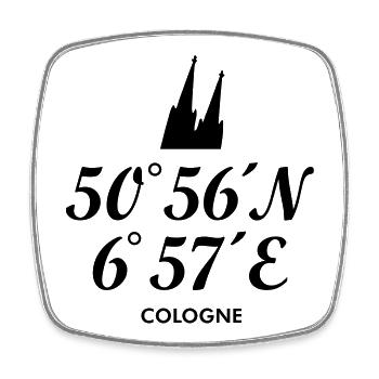 Köln Kölner Dom Koordinaten Cologne - Viereckiger Kühlschrankmagnet - Weiß - Vorne