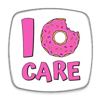 I donut care - Viereckiger Kühlschrankmagnet - Weiß - Vorne