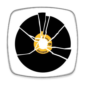 broken record cd vinyl - Viereckiger Kühlschrankmagnet - Weiß - Vorne