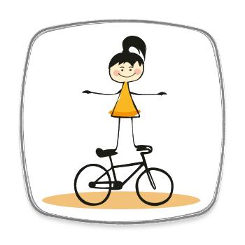 Artistic Cycling, Artistic Cycling, Indoor Cycling, Girl - Square fridge magnet - white - Front
