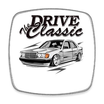 W201 190E drive the classic - Square fridge magnet - white - Front