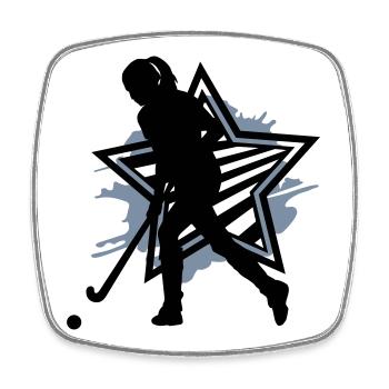 Hockey Girl - Viereckiger Kühlschrankmagnet - Weiß - Vorne