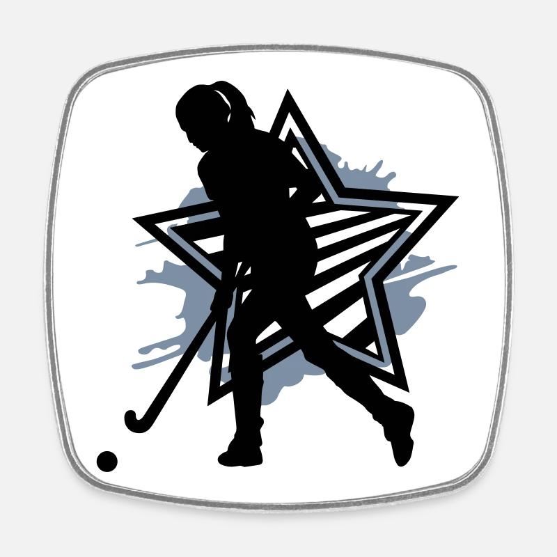 Hockey Girl - Square fridge magnet - white