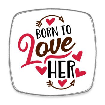 love - Square fridge magnet - white - Front