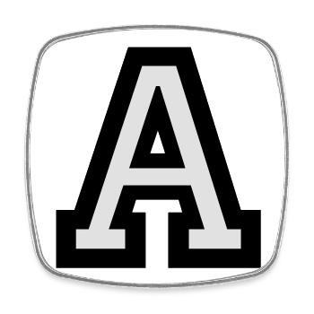 Buchstabe A - Viereckiger Kühlschrankmagnet - Weiß - Vorne