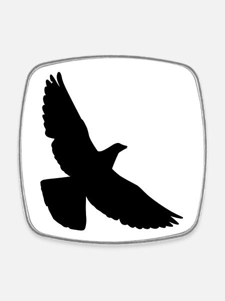 pigeon - Magnet carré - blanc
