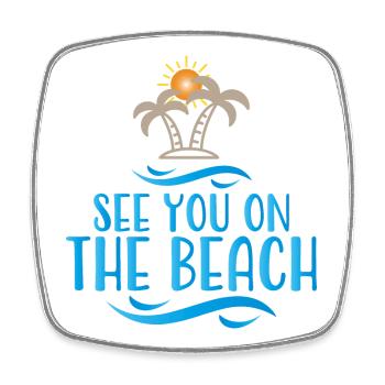 Beach - Square fridge magnet - white - Front