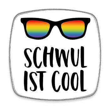 Gay is cool - Square fridge magnet - white - Front
