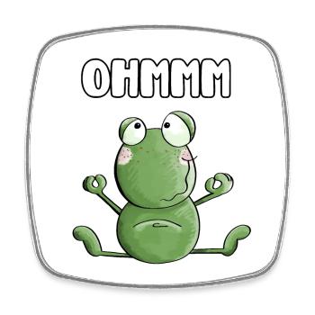 Ohmmm Grenouille - Grenouilles - Crapaud - Yoga - Fitness - Magnet carré - blanc - Devant